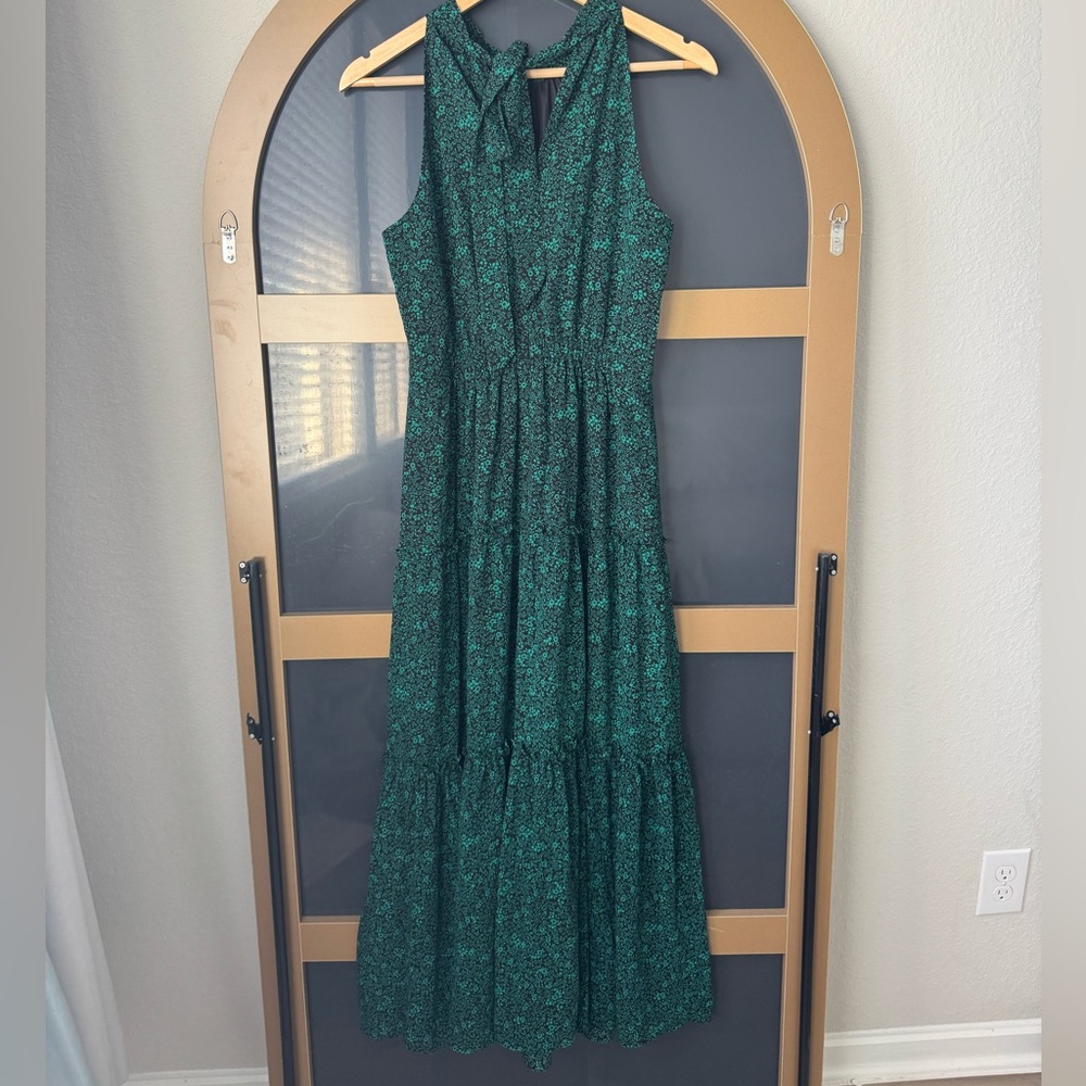 J.Crew Green Halter Maxi Dress Size 4 - Picture 5 of 8